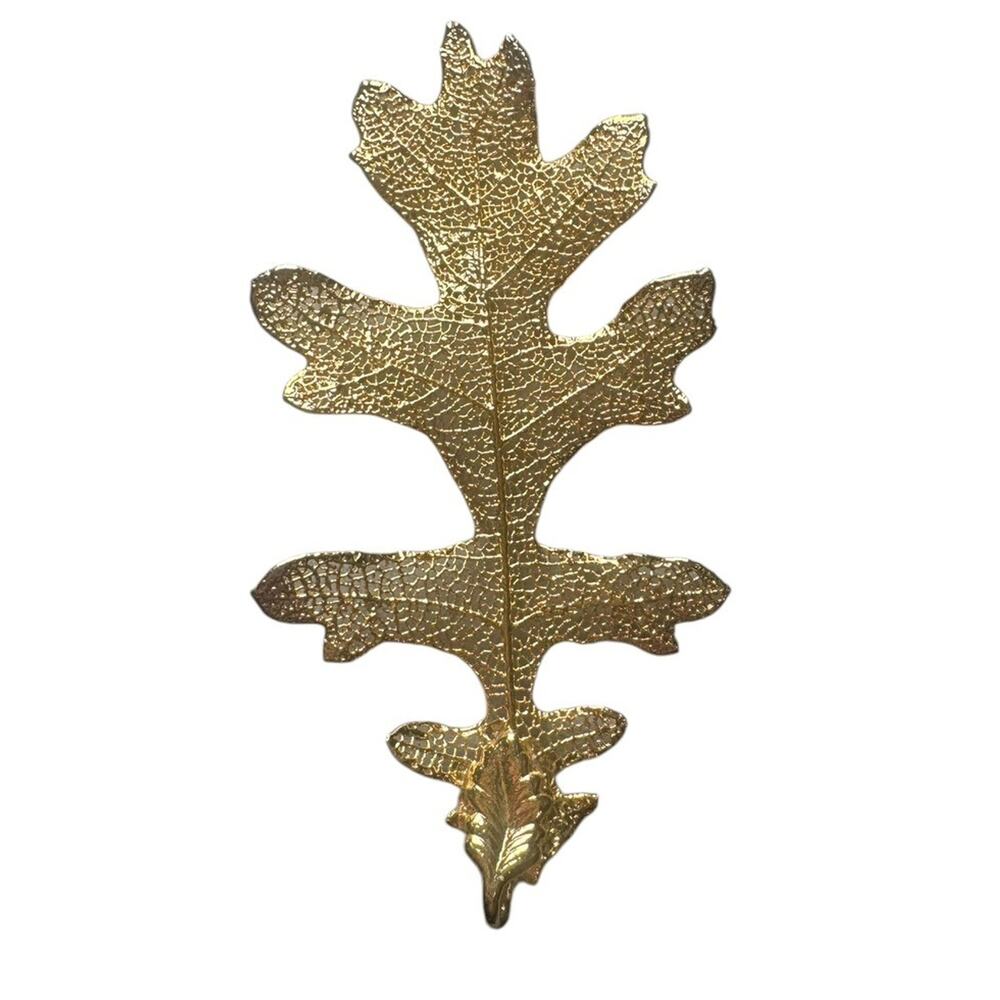 Vintage Natures Jewelry 24K Gold Dipped Real Oak Leaf Pendant for necklace